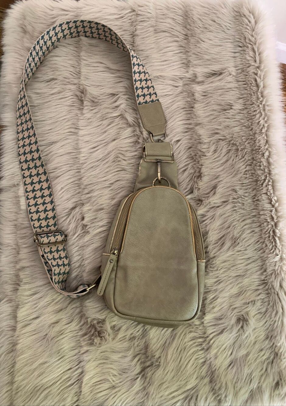 Anthropologie Liberty Sling/Cross Bag Khaki /Taupe Urban Original Vegan